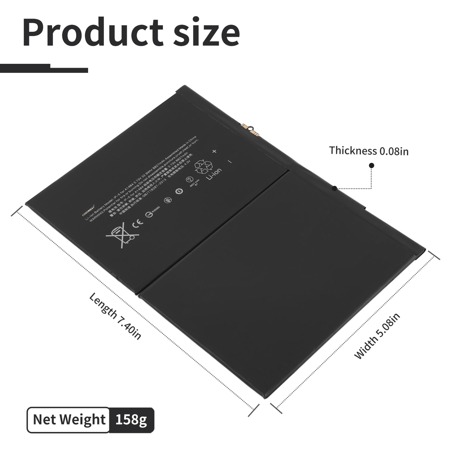 A1484-3.73V-32.9Wh-iPad-Battery