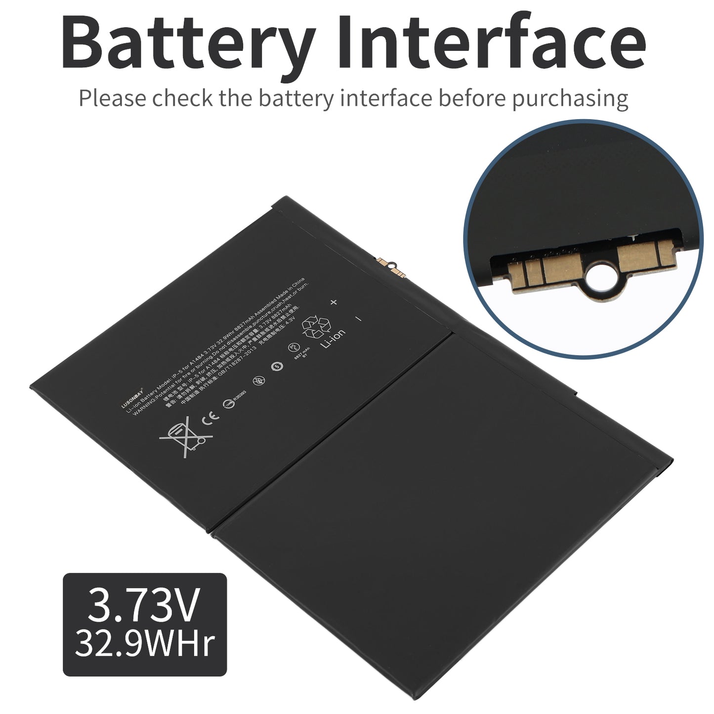 A1484-3.73V-32.9Wh-iPad-Battery