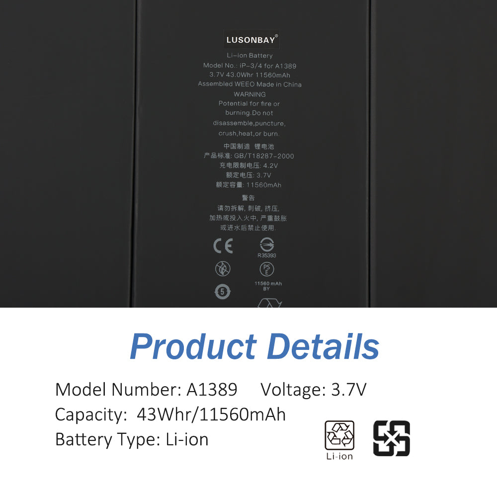 Apple-A1389-11560mAh-iPad-Battery