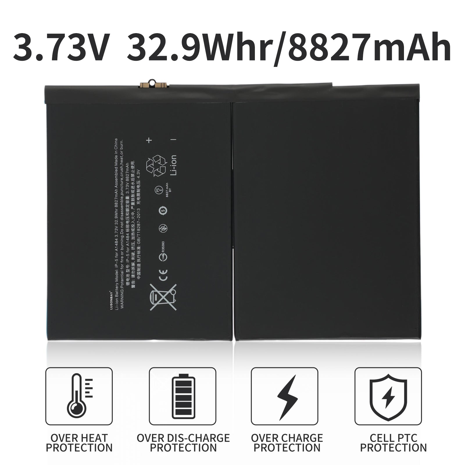 A1484-3.73V-32.9Wh-iPad-Battery