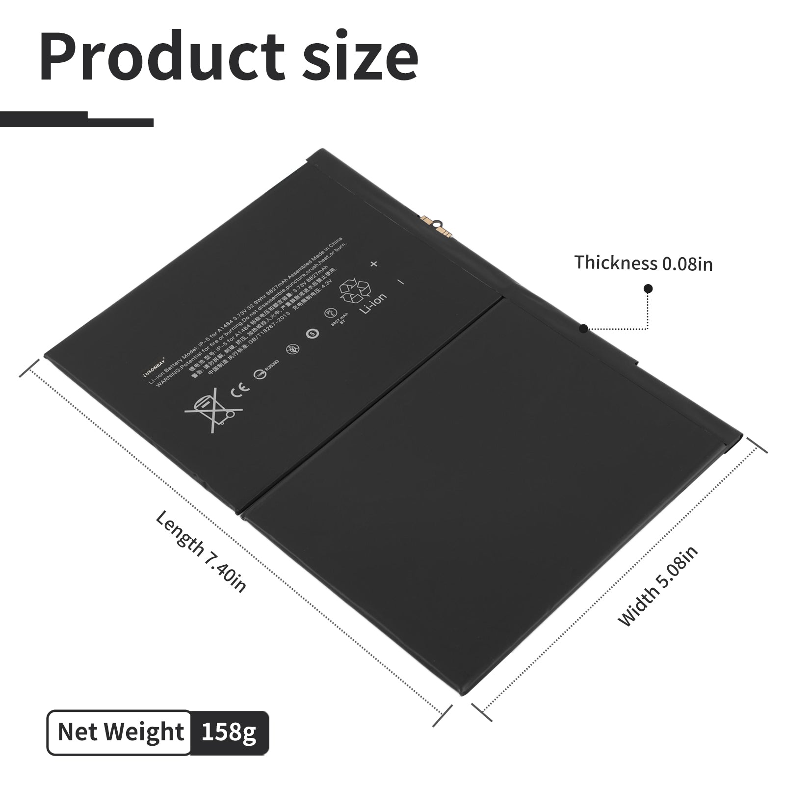 A1484-3.73V-32.9Wh-iPad-Battery