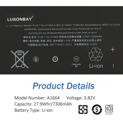 Appel-A1664-7306mAh-iPad-Battery