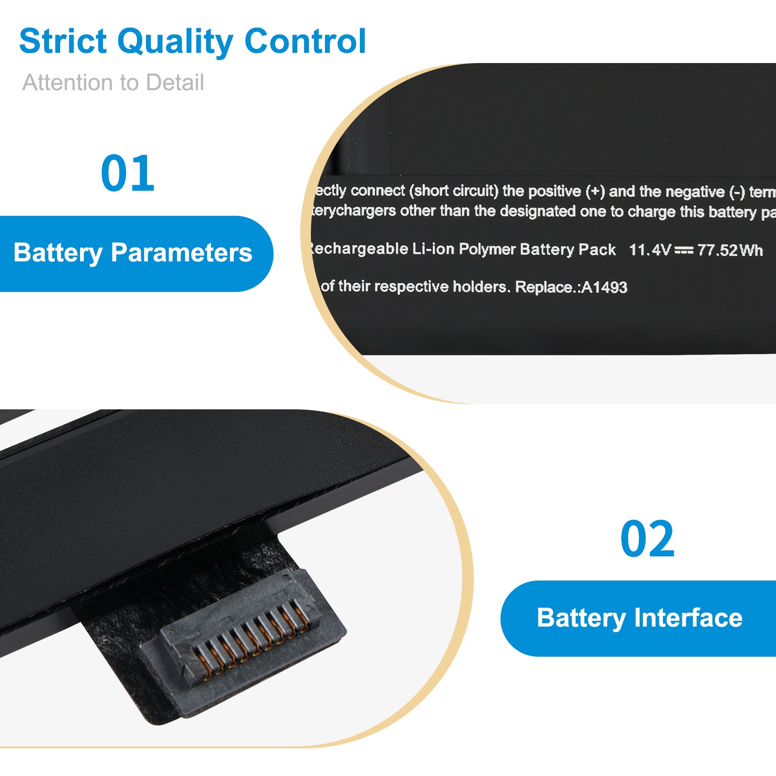 Apple-A1493-11.34V-6330mAh-MacBook-Battery
