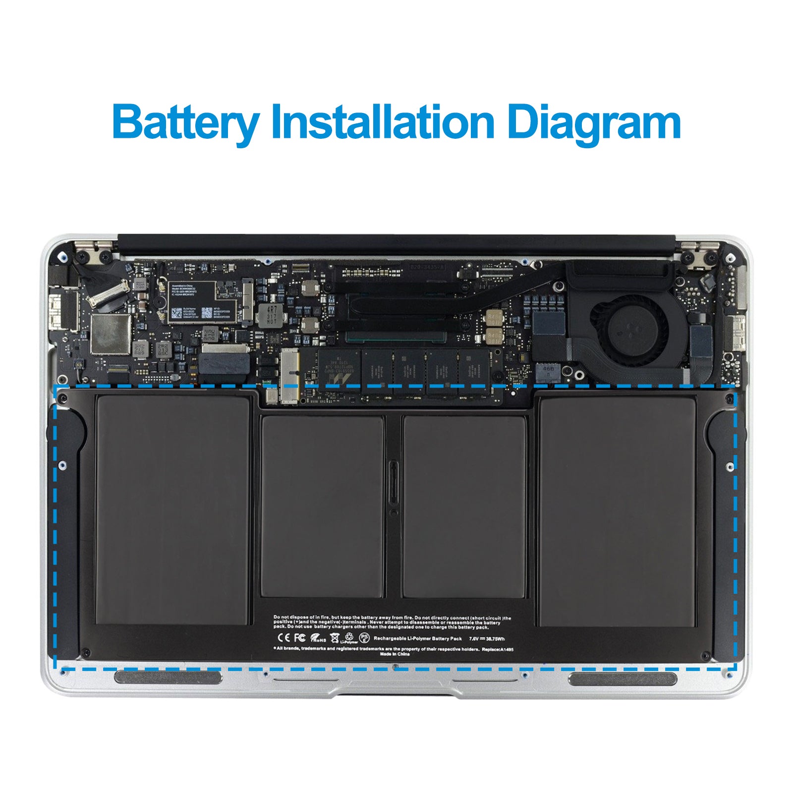 Apple-A1495-7.6V-5100mAh-MacBook-Battery