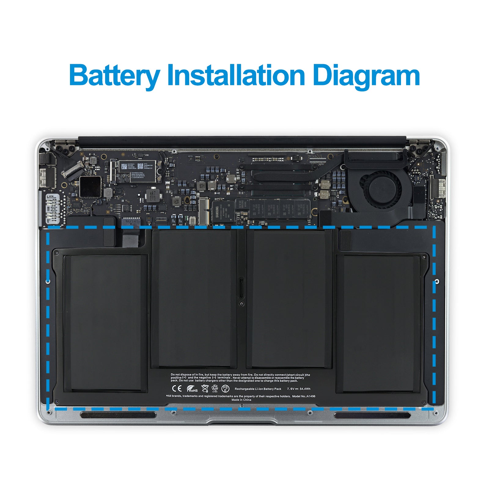 A1496 Replacement for Apple MacBook Air 13-inch A1466 (Early 2015