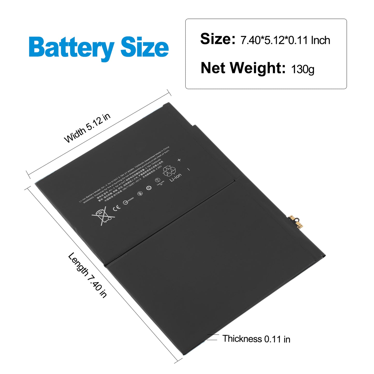 Apple-A1547-3.76V-7340mAh-iPad-Battery
