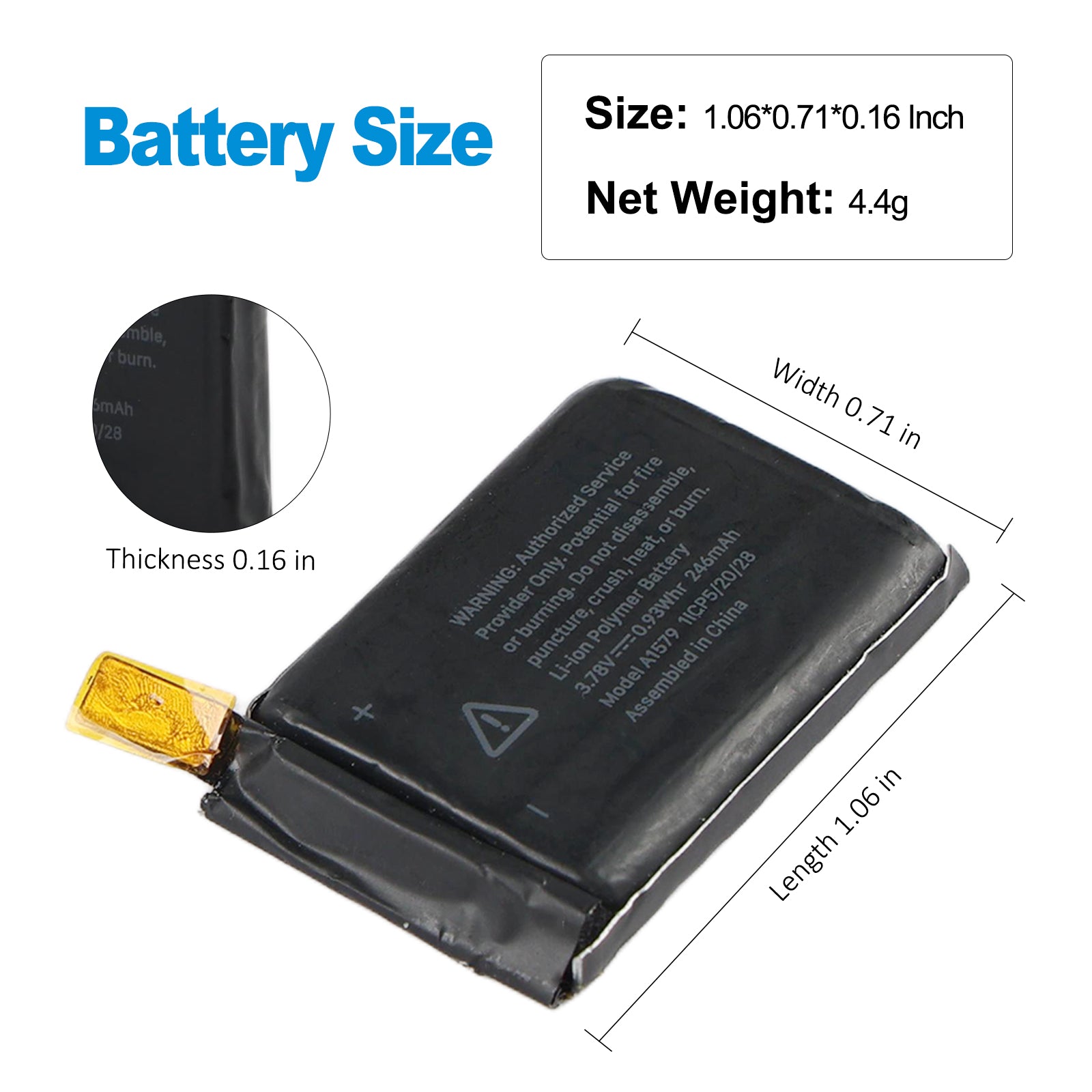 Apple-A1579-246mAh-iWatch-Battery