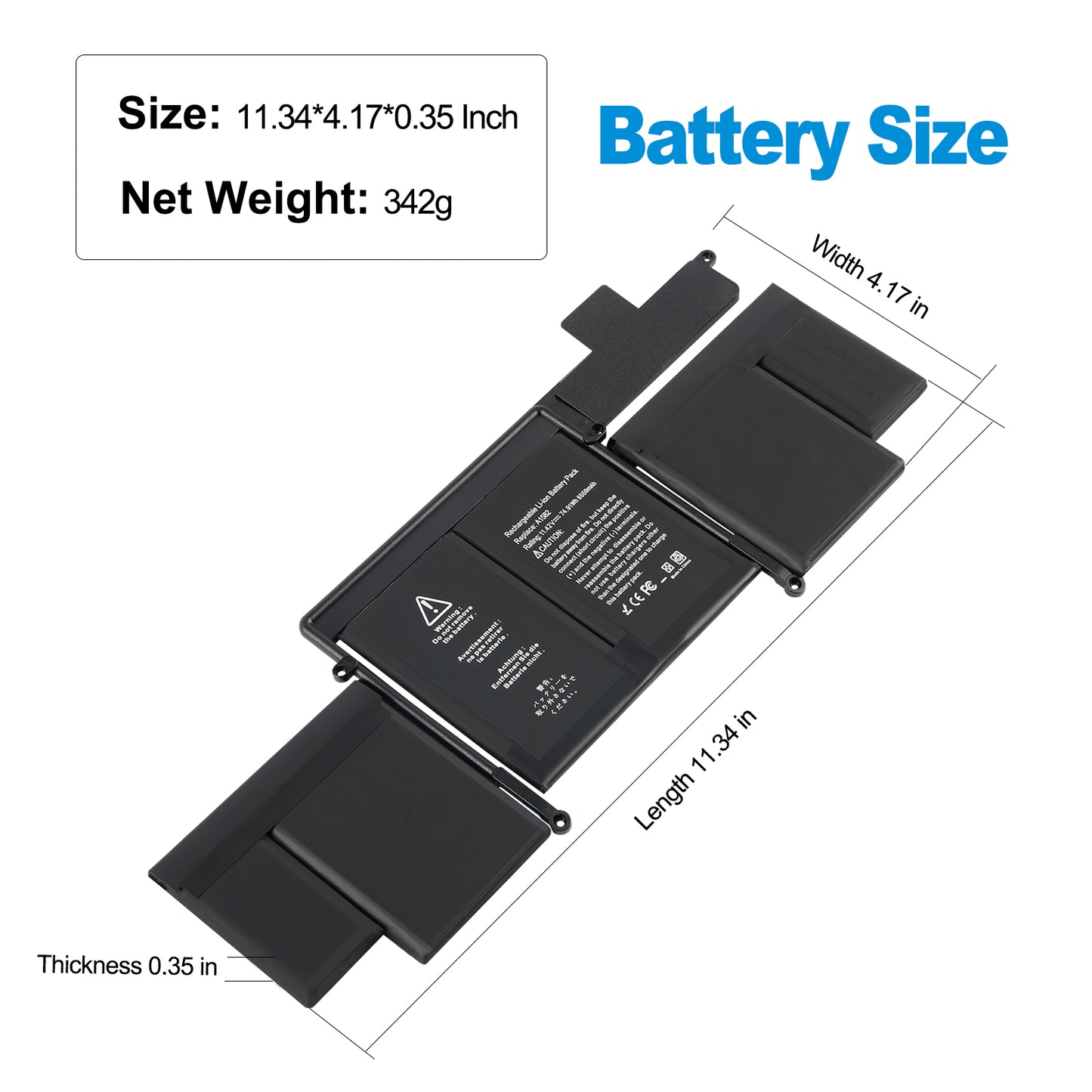 Apple-A1582-11.42V-6559mAh-MacBook-Battery