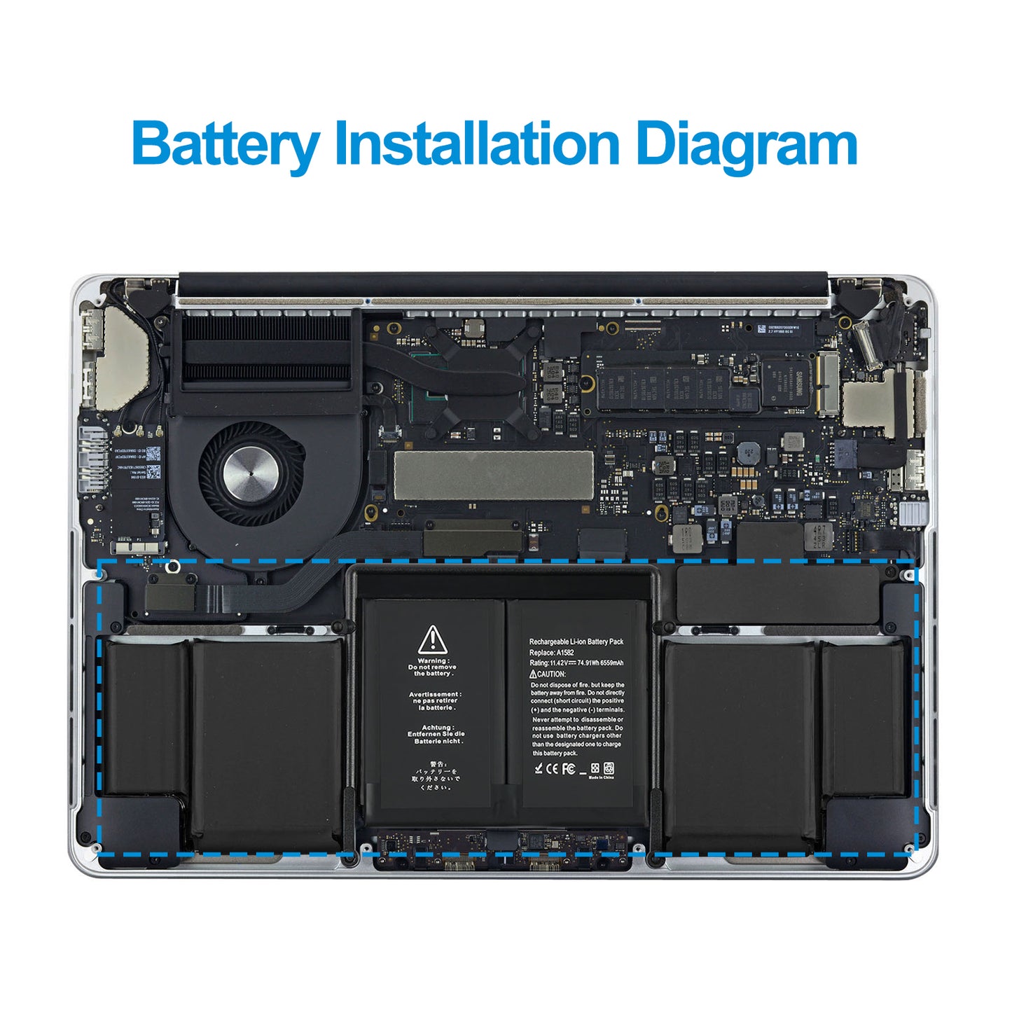 Apple-A1582-11.42V-6559mAh-MacBook-Battery