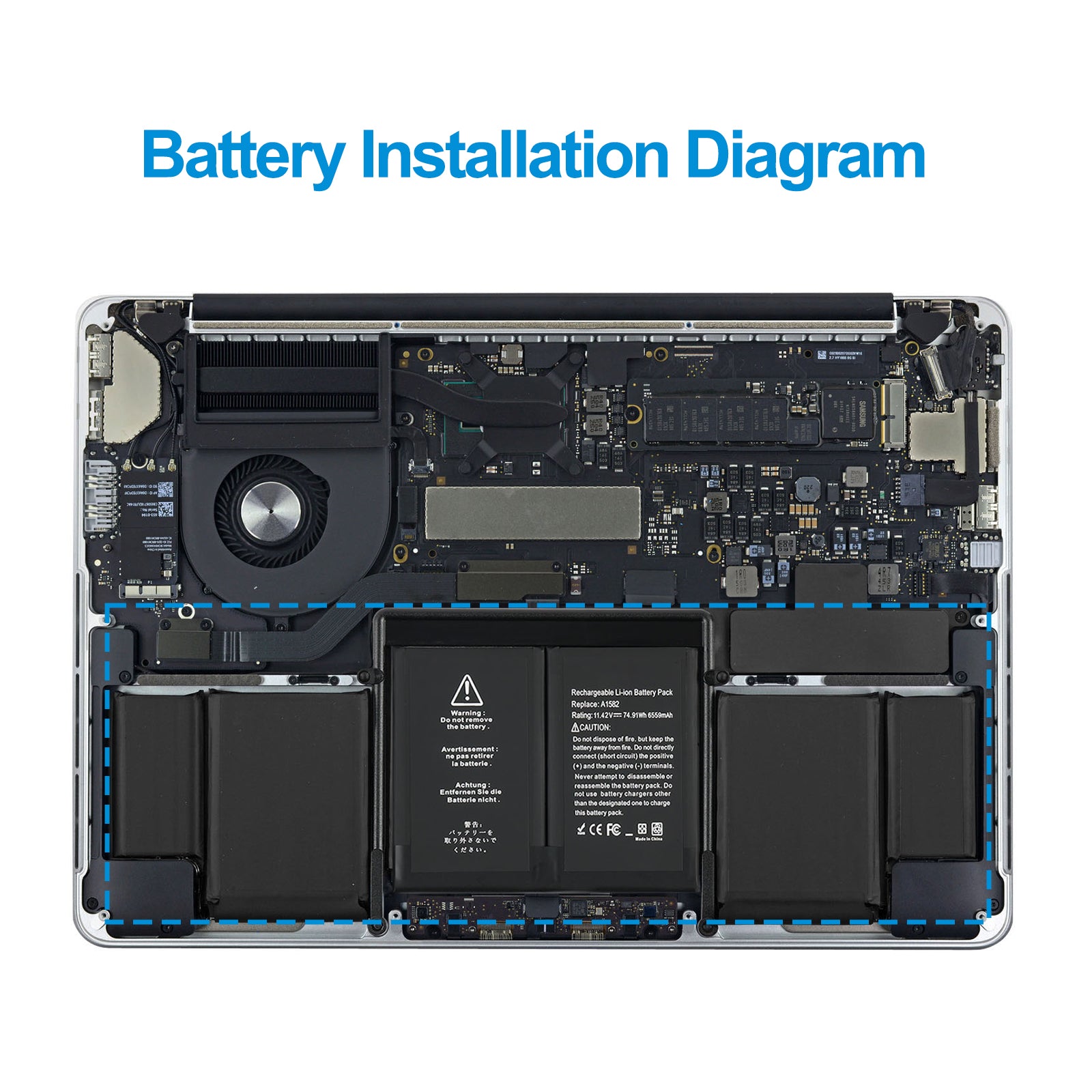 Apple-A1582-11.42V-6559mAh-MacBook-Battery