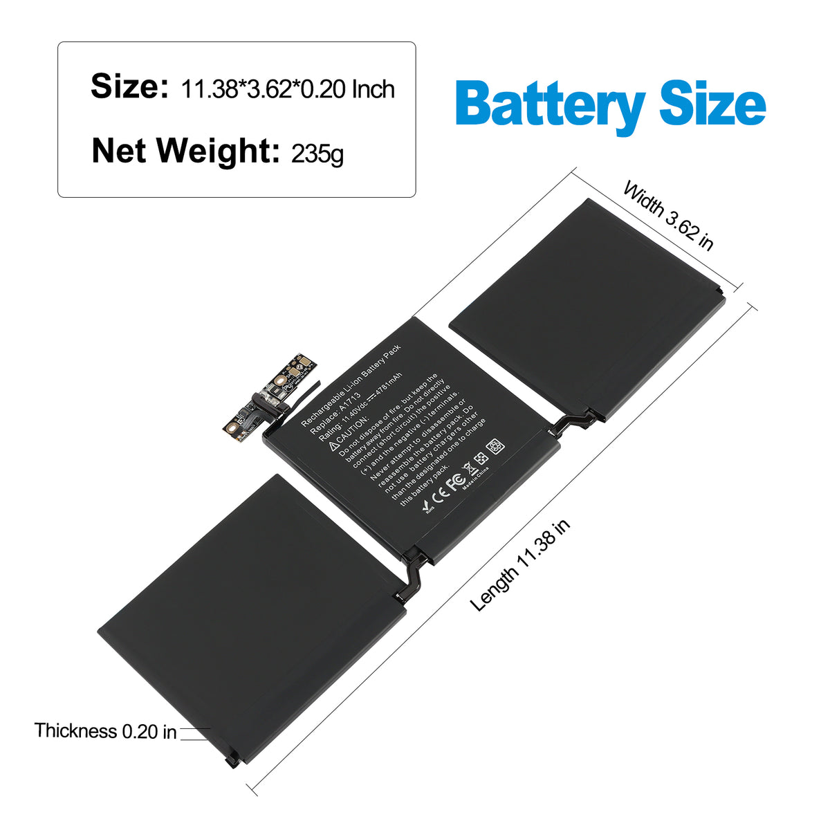 Apple-A1713-11.4V-4781mAh-MacBook-Battery