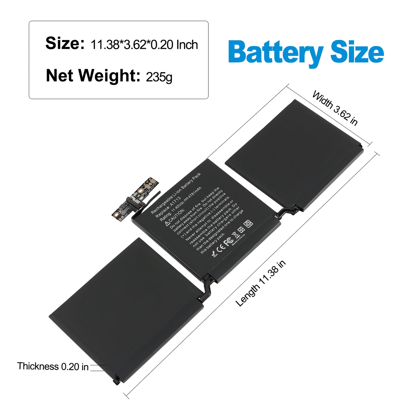 Apple-A1713-11.4V-4781mAh-MacBook-Battery