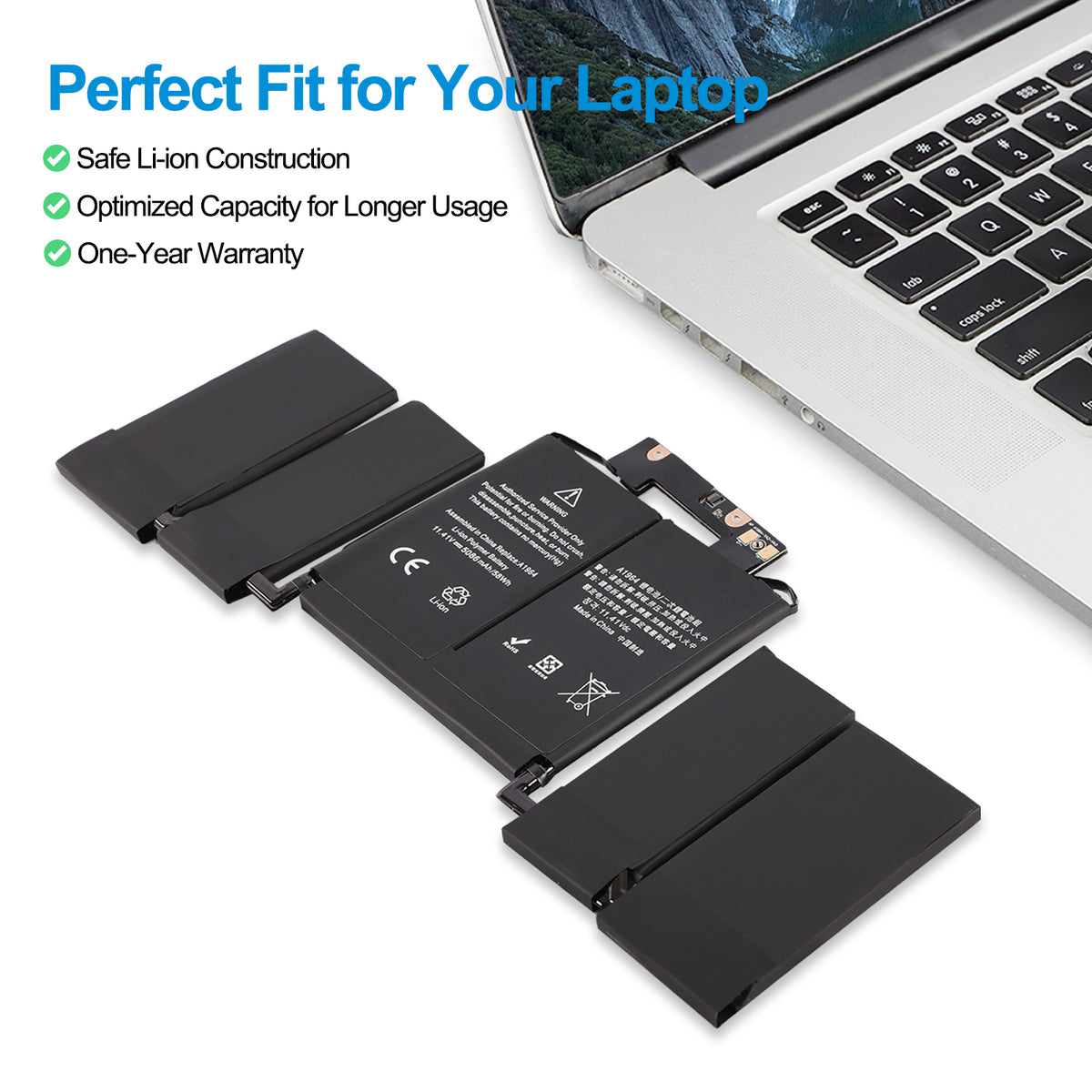 Apple-A1964-11.41V-58Wh-MacBook-Battery