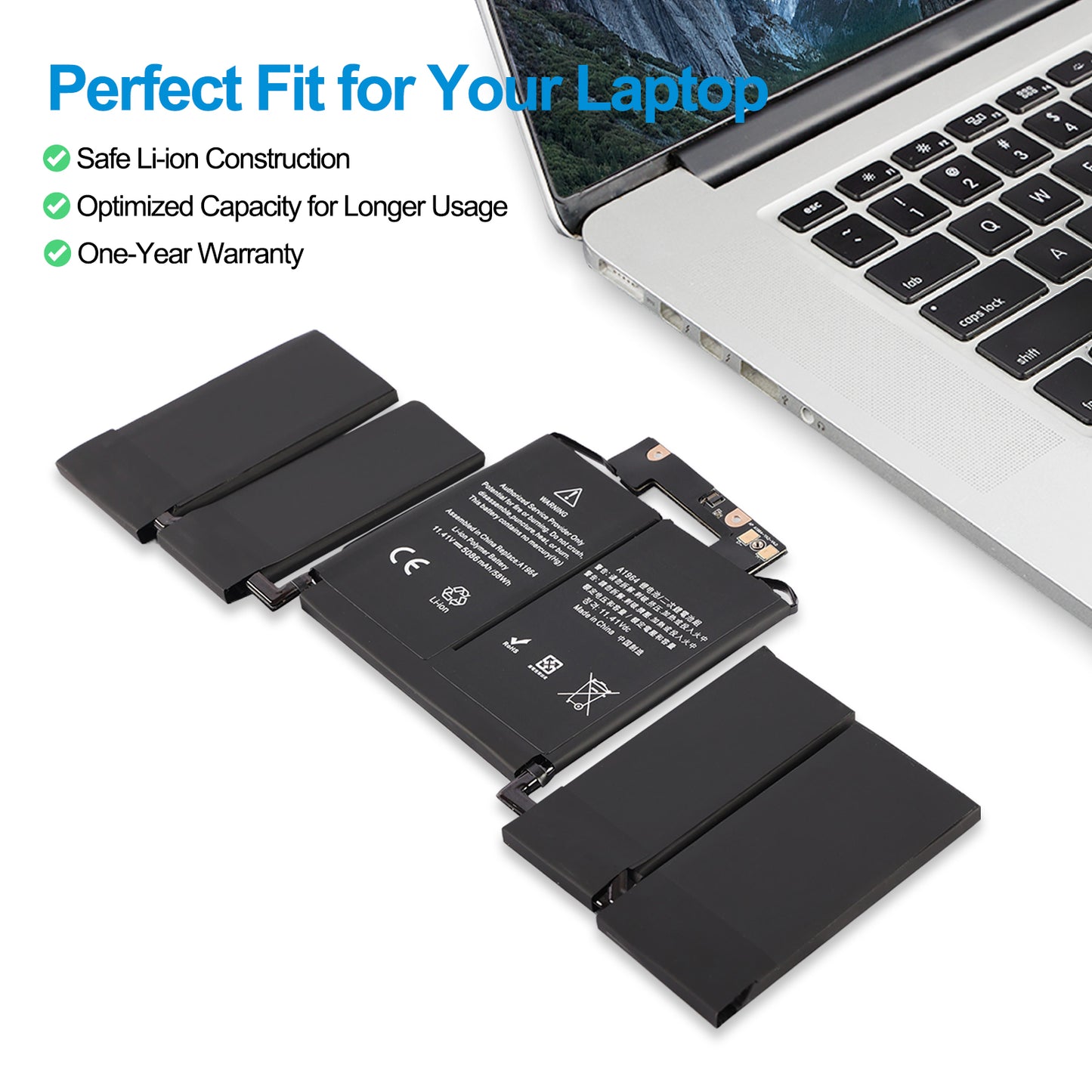 Apple-A1964-11.41V-58Wh-MacBook-Battery