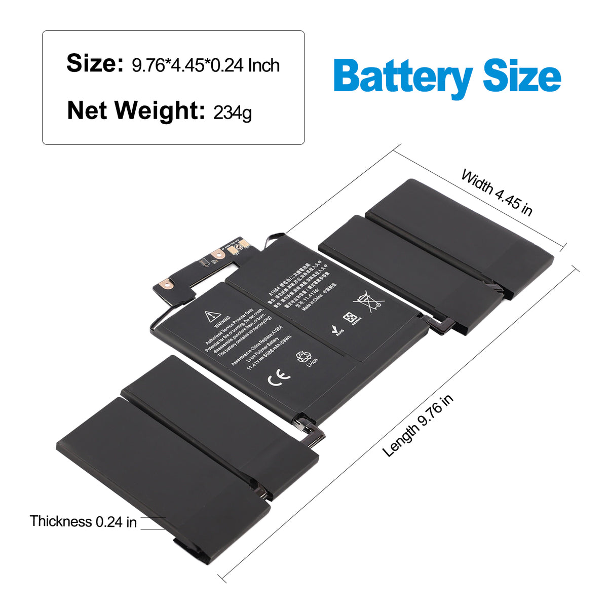 Apple-A1964-11.41V-58Wh-MacBook-Battery
