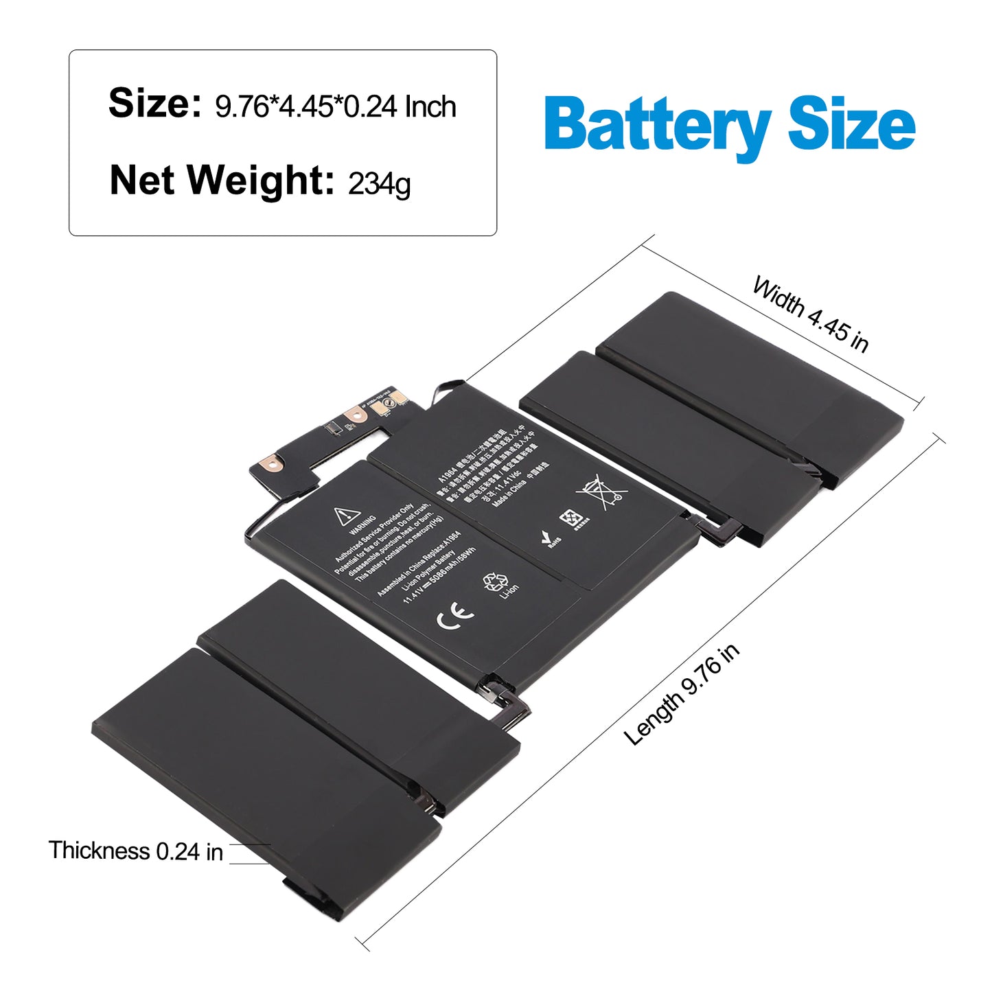 Apple-A1964-11.41V-58Wh-MacBook-Battery