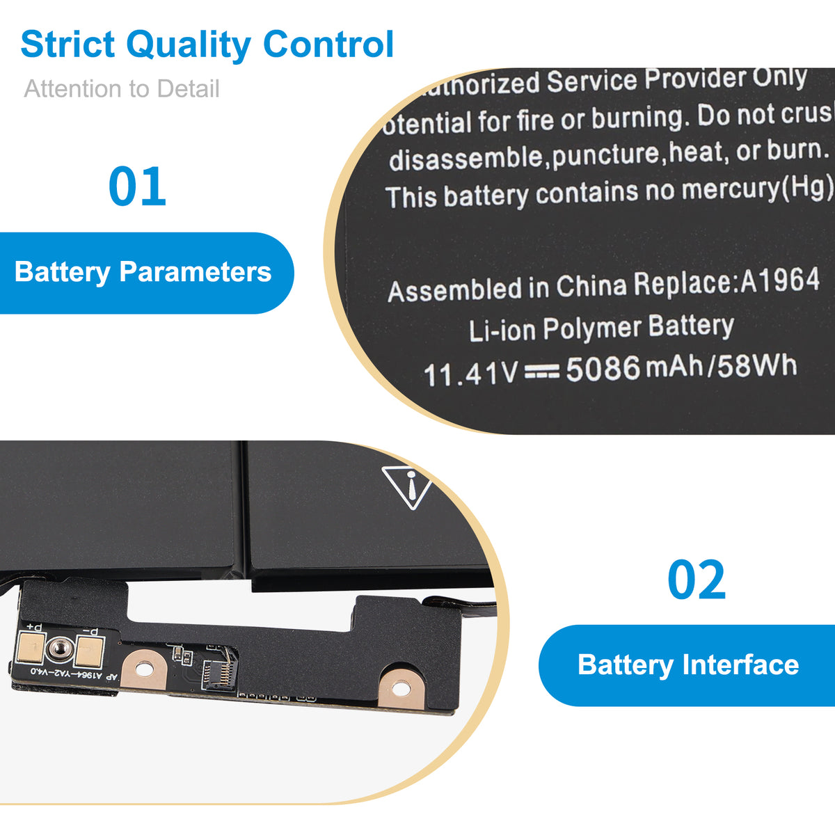 Apple-A1964-11.41V-58Wh-MacBook-Battery