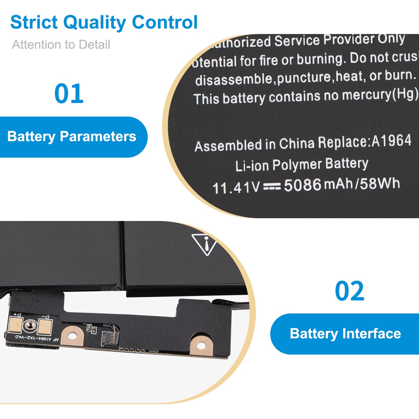 Apple-A1964-11.41V-58Wh-MacBook-Battery
