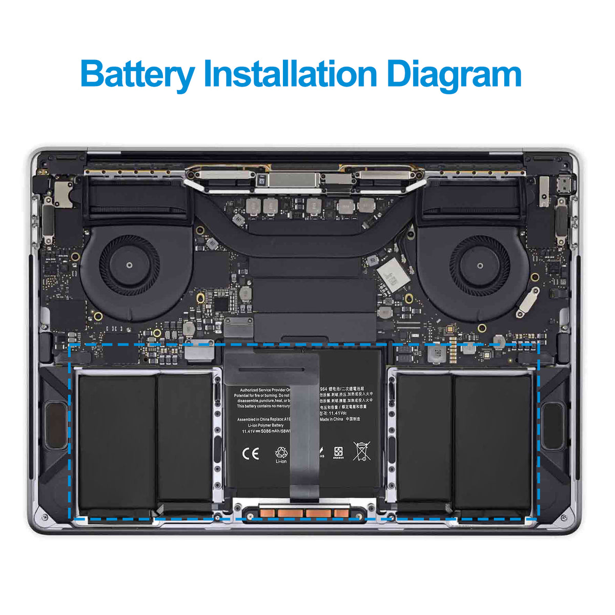 Apple-A1964-11.41V-58Wh-MacBook-Battery
