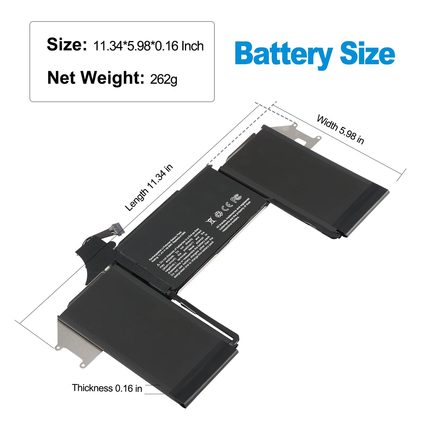 Apple-A1965-11.4V-4379mAh-MacBook-Battery