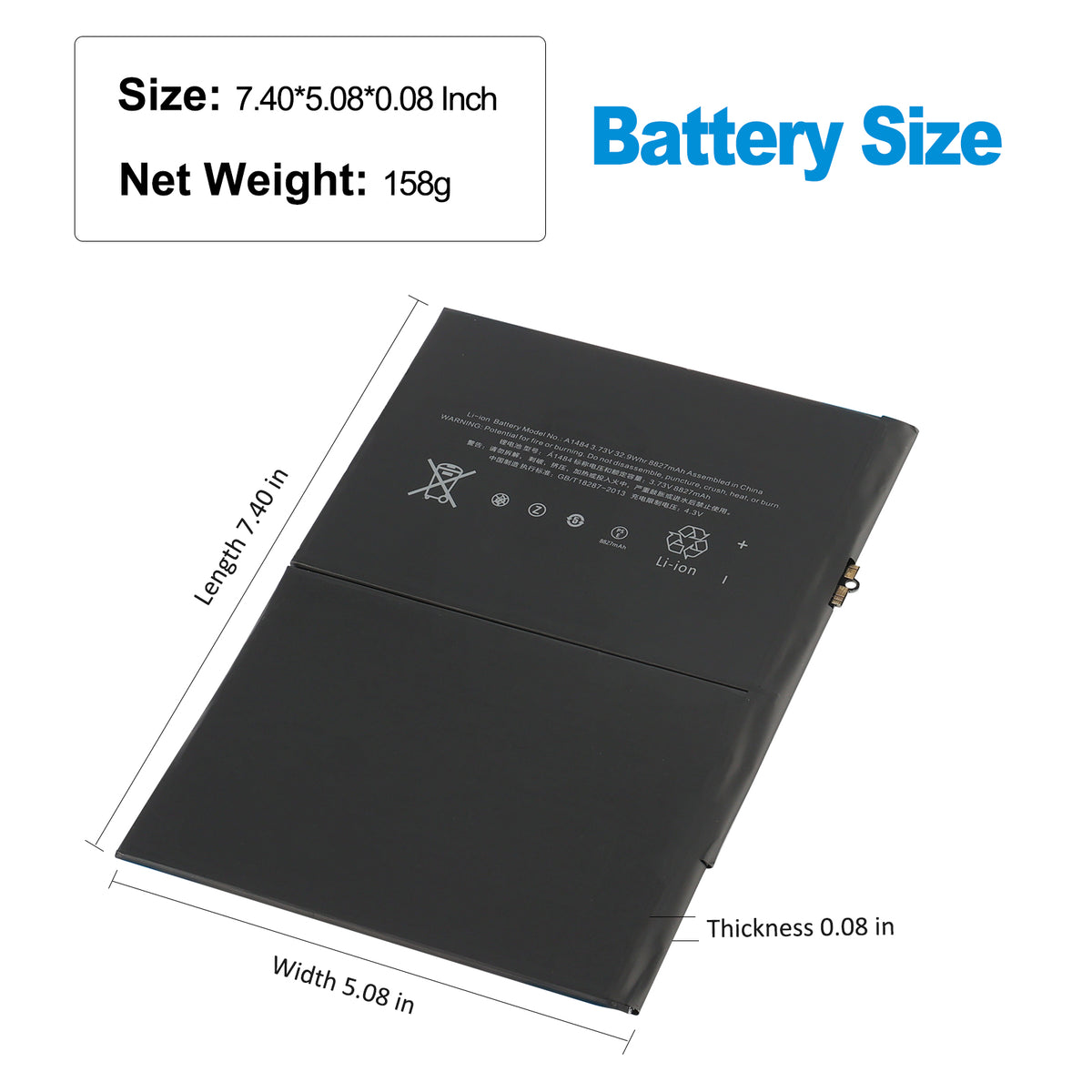 Apple-iPad-A1484-3.73V-8827mAh-Battery
