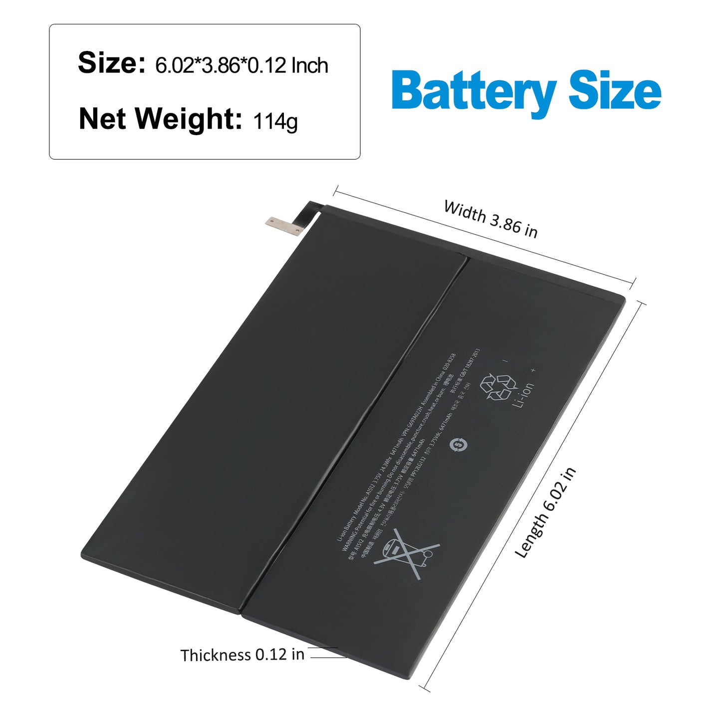 Apple-iPad-A1512-3.5V-6471mAh-Battery